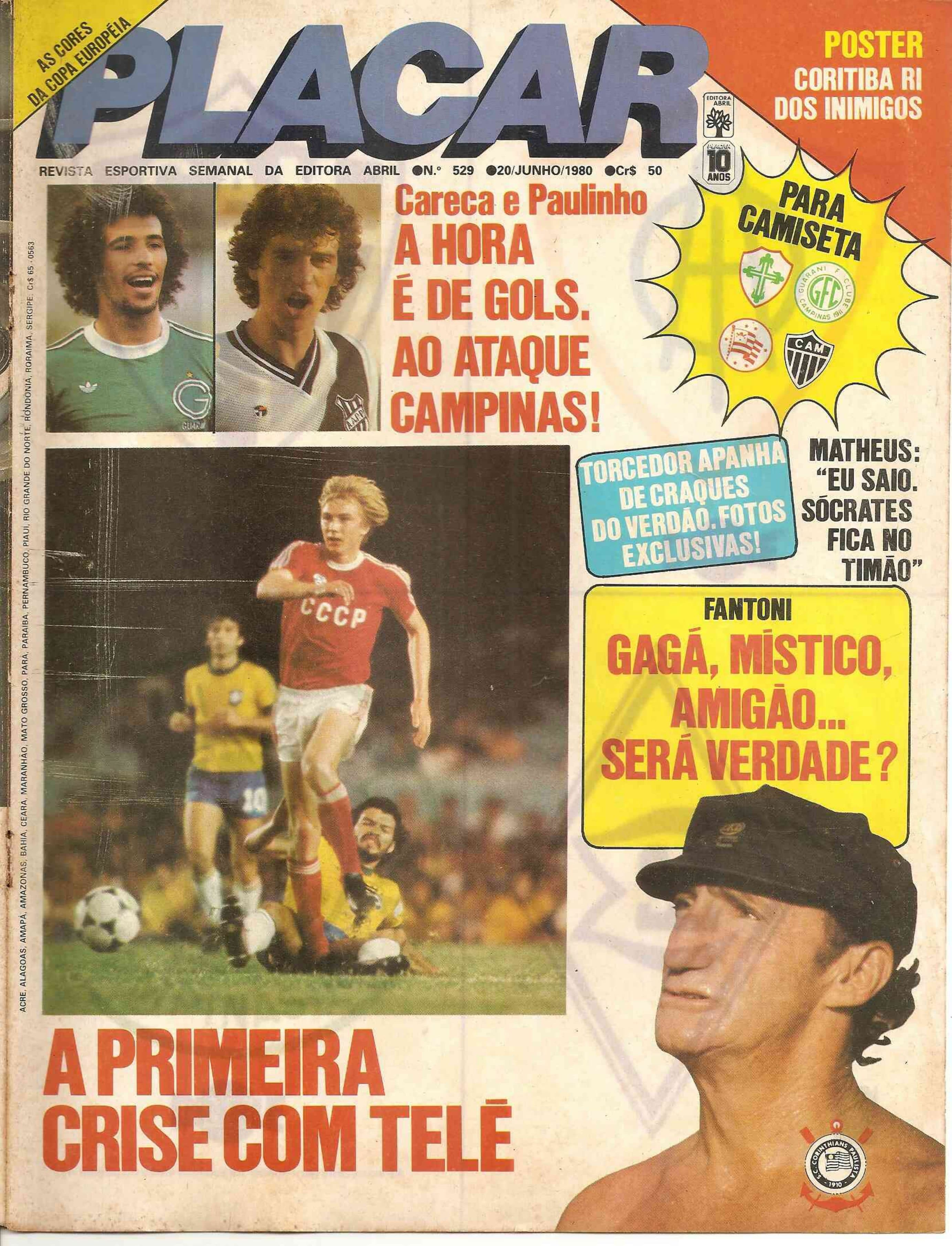 Capa da edição Careca e Paulinho: A hora é de gols da revista PLACAR
