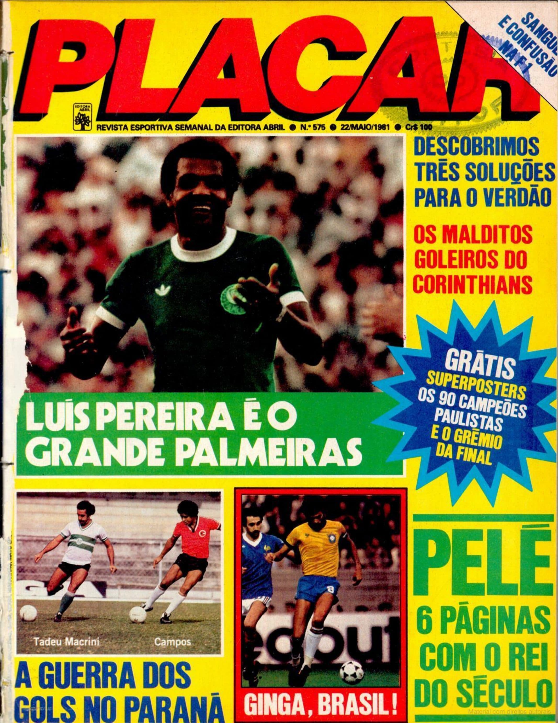 Capa da edição Luís Pereira é o grande Palmeiras da revista PLACAR