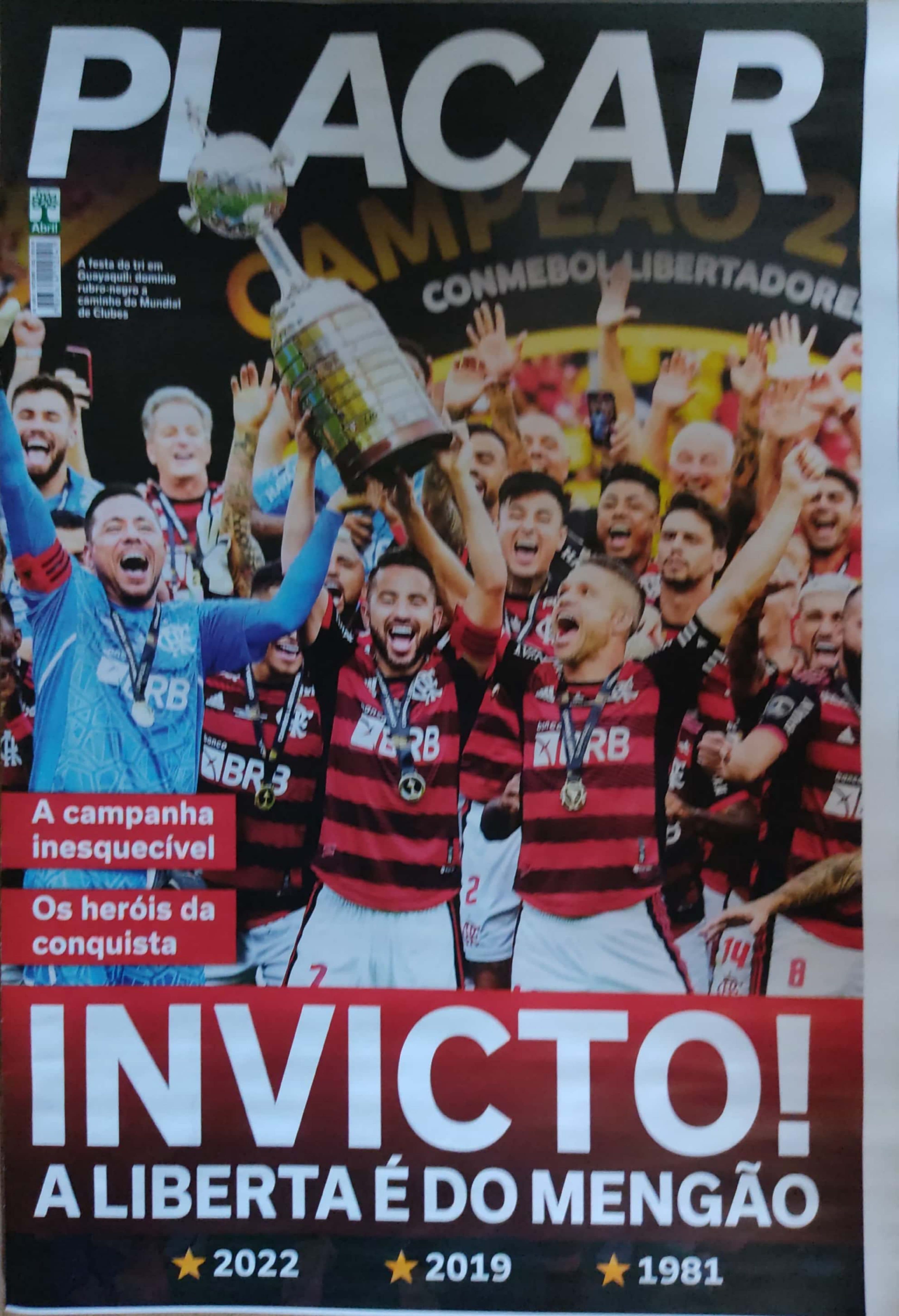 Capa da edição Flamengo Campeão Libertadores 2022 da revista PLACAR