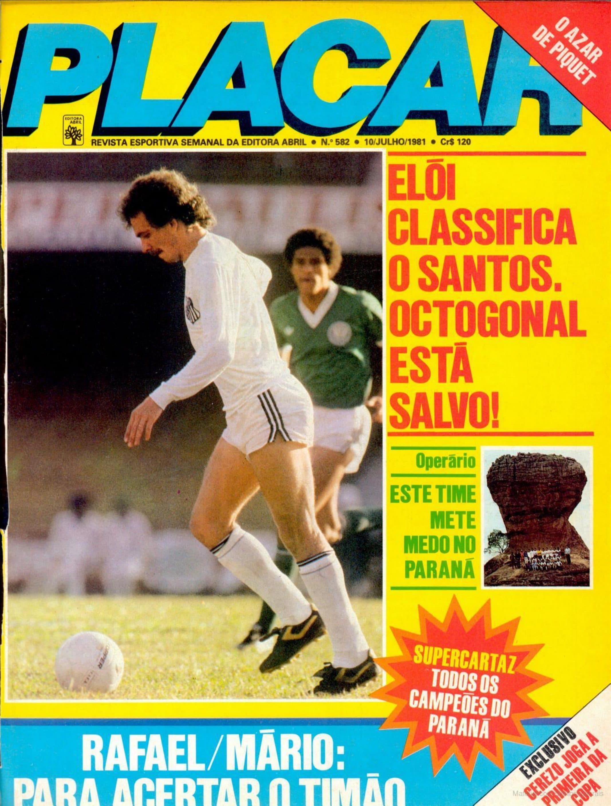 Capa da edição Elói classifica o Santos da revista PLACAR