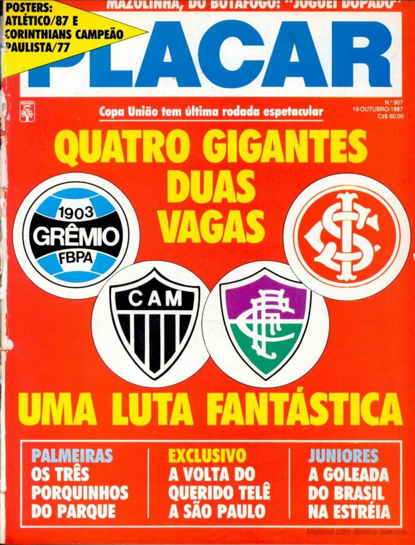 Capa da edição Quatro gigantes, duas vagas da revista PLACAR