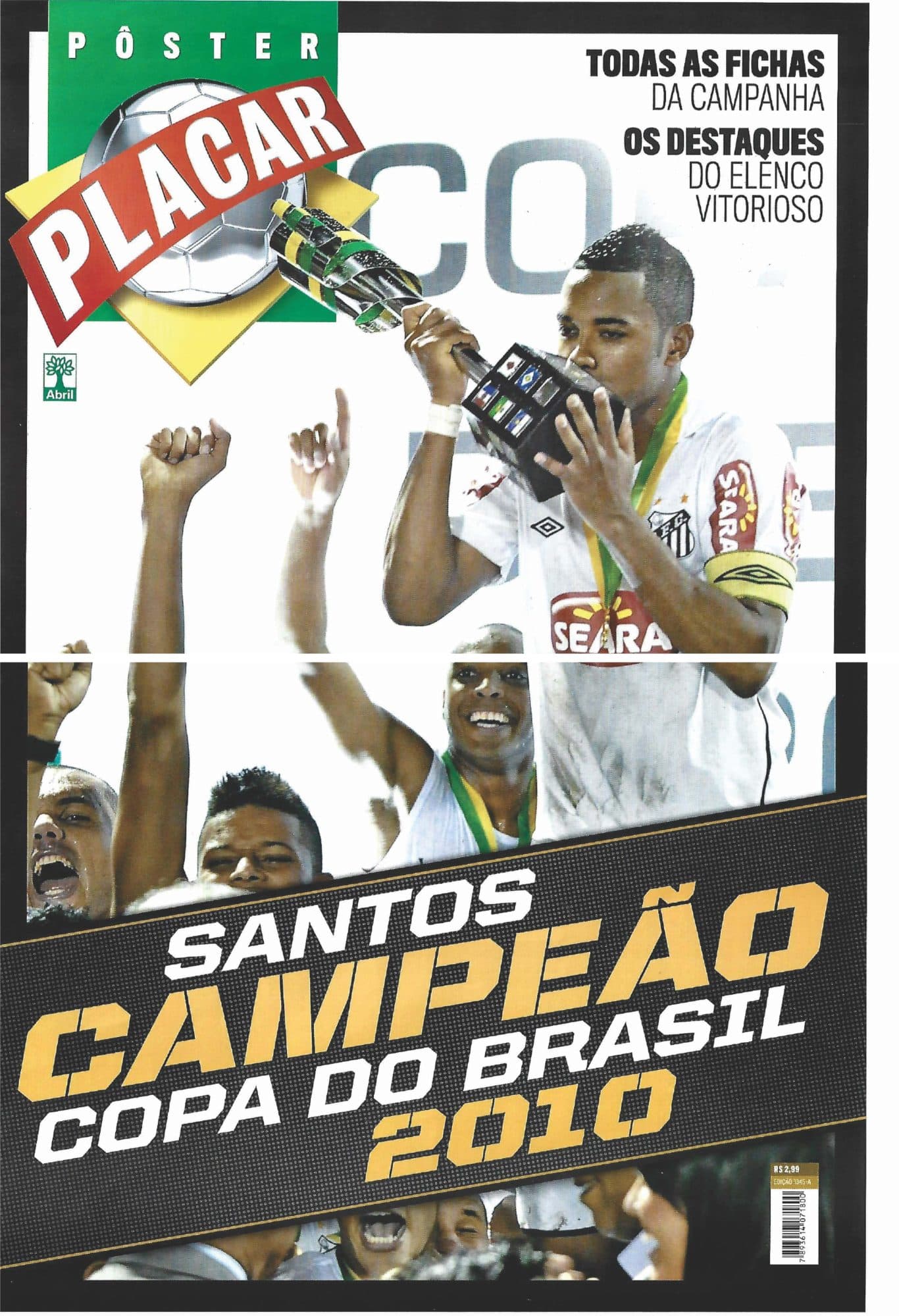 Capa da edição 2010-EDIÇÃO Santos Campeão Copa do Brasil 2010 da revista PLACAR