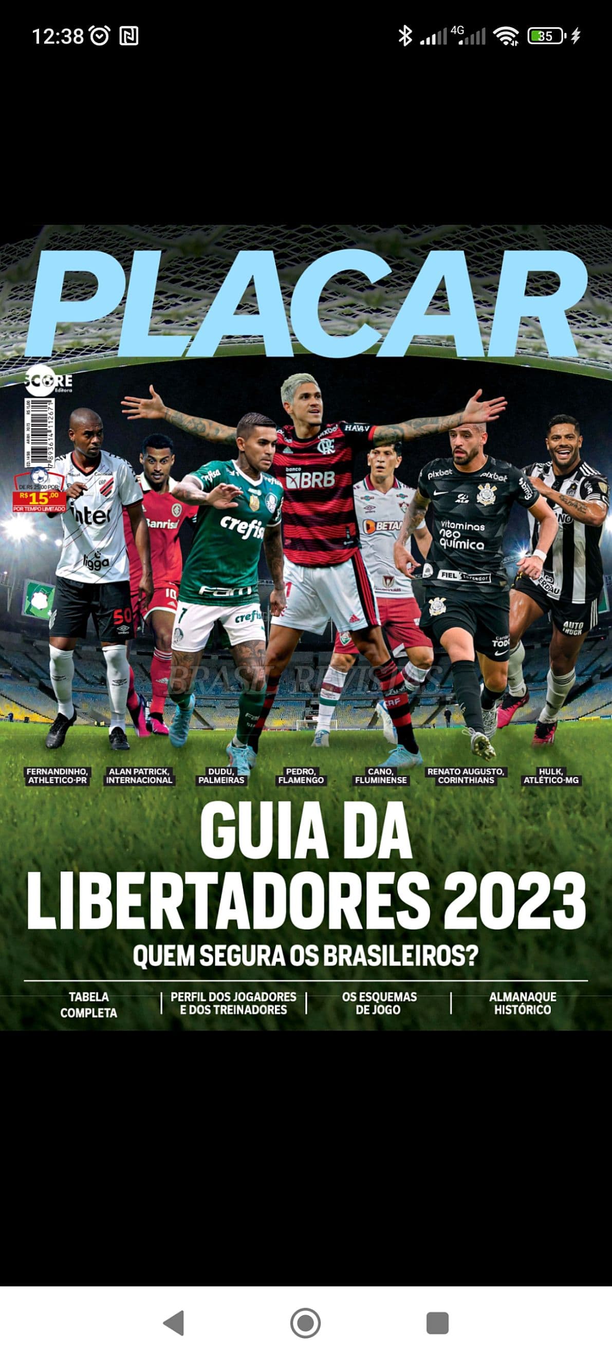 Capa da edição Guia da Libertadores 2023 da revista PLACAR