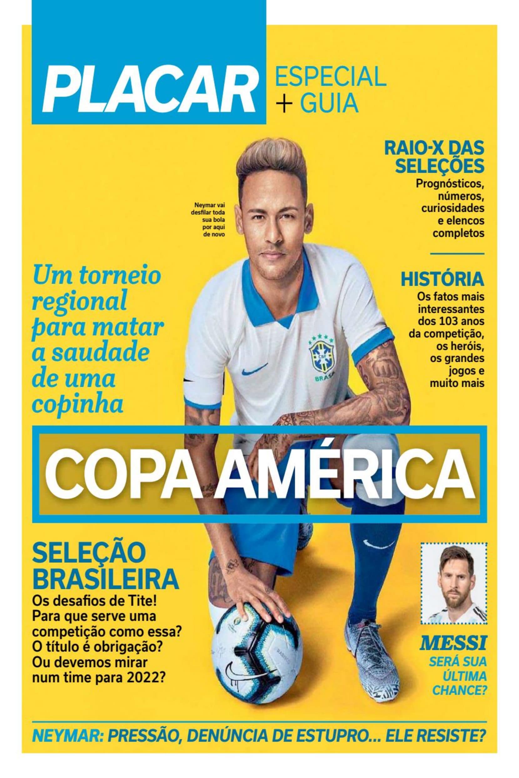 Capa da edição Guia Copa América 2019 da revista PLACAR