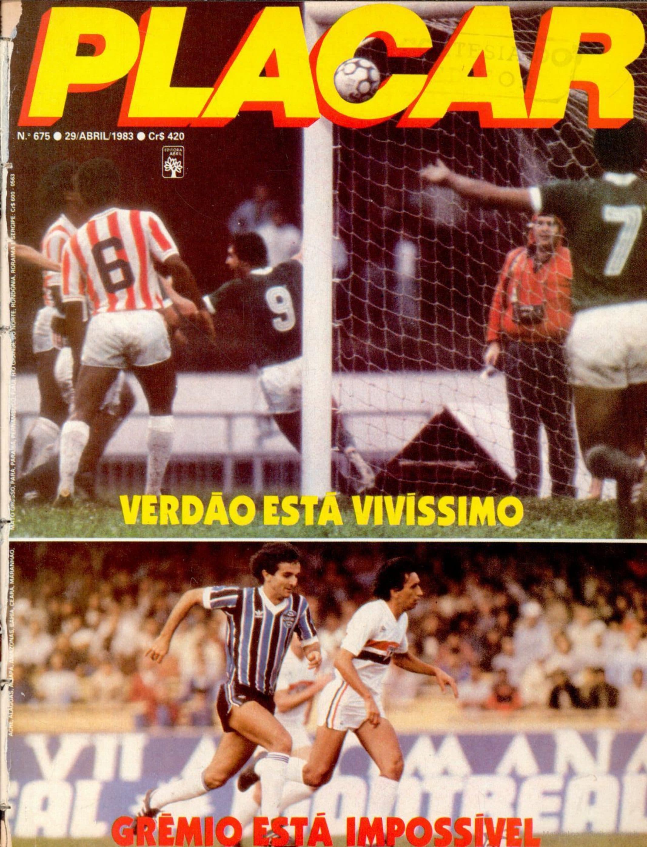 Capa da edição Verdão está vivíssimo / Grêmio está impossível da revista PLACAR