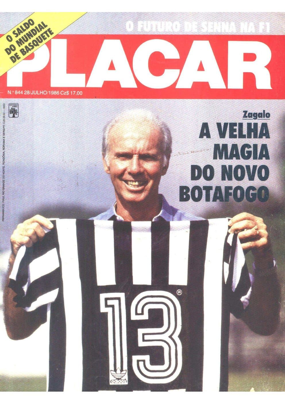 Capa da edição Zagalo A VELHA MAGIA DO NOVO BOTAFOGO da revista PLACAR