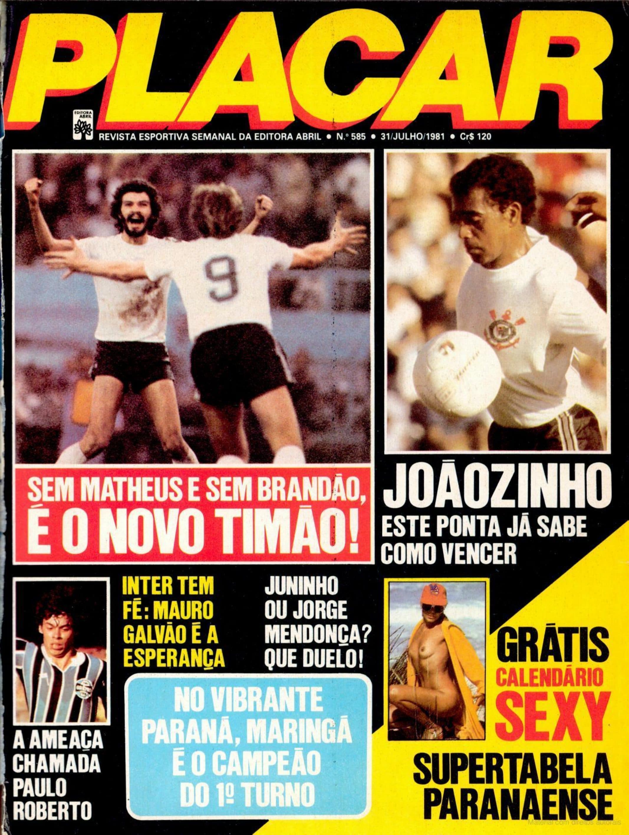 Capa da edição Sem Matheus e sem Brandão, é o novo Timão! da revista PLACAR