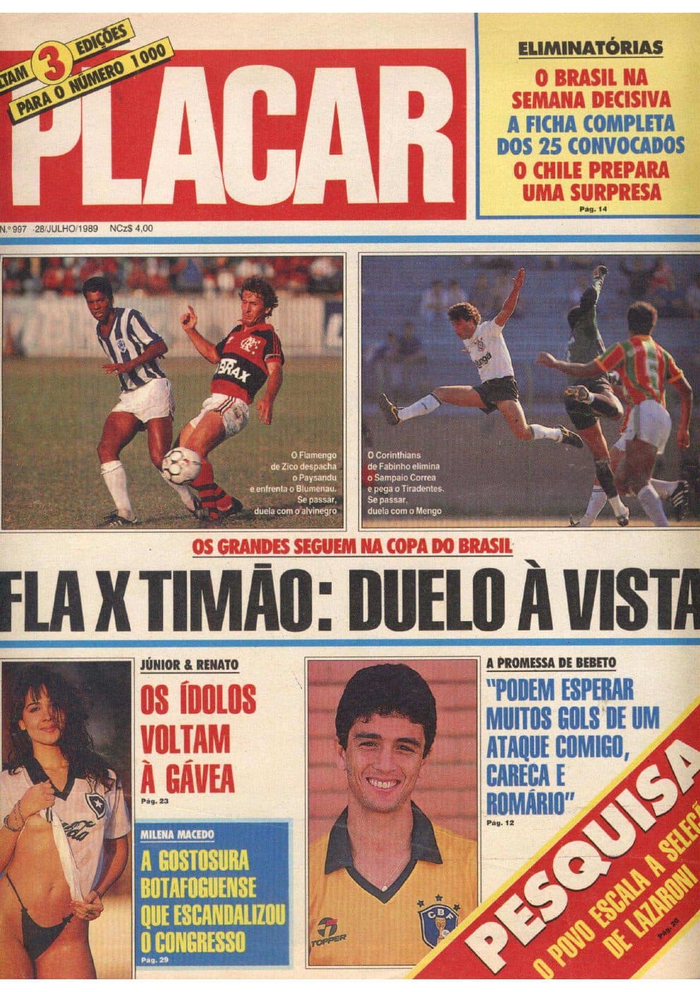 Capa da edição Nº 997 da revista PLACAR