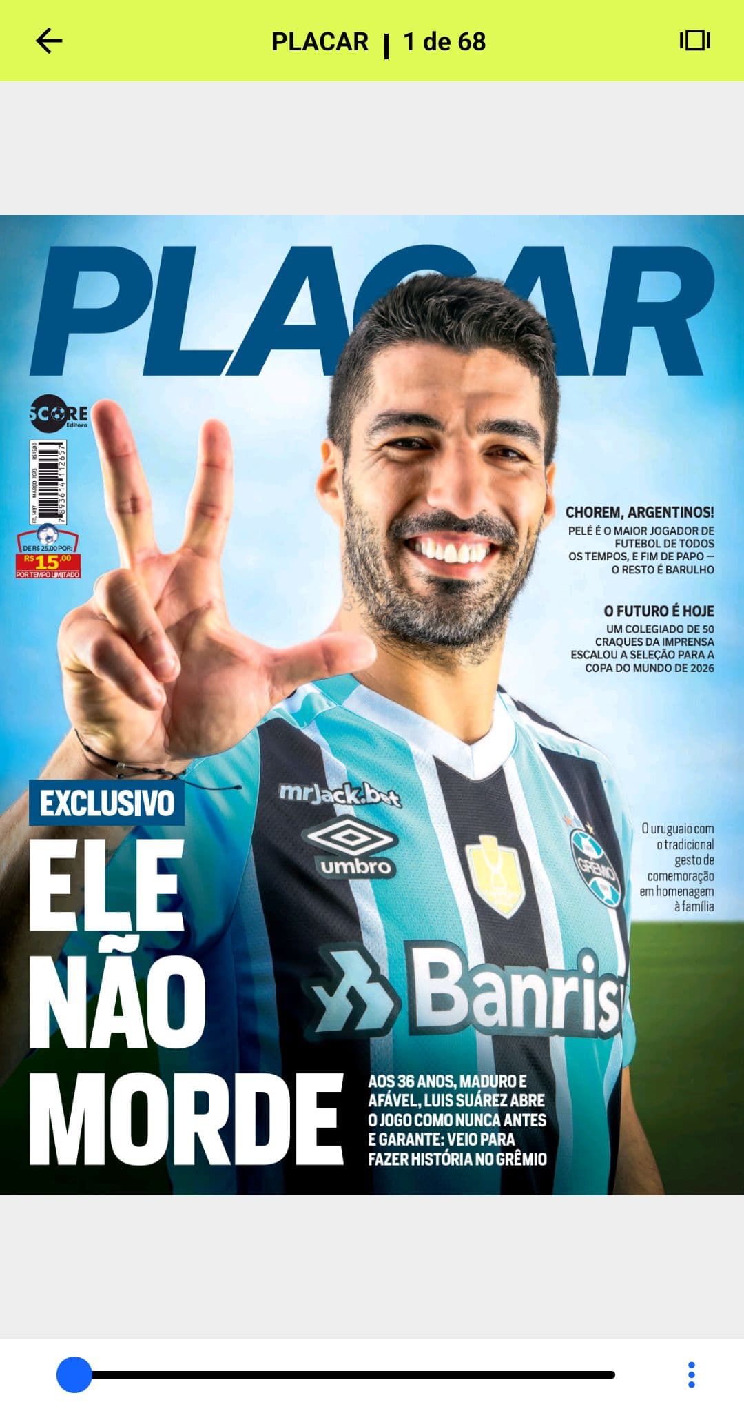Capa da edição Exclusivo: Ele não morde da revista PLACAR