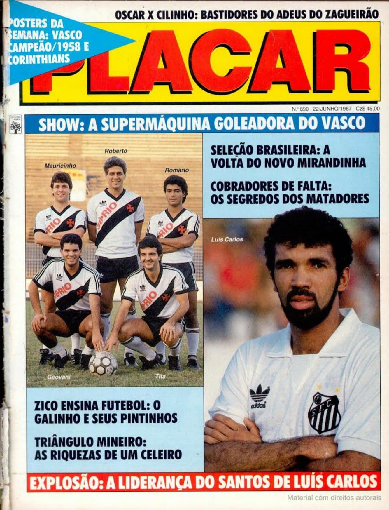 Capa da edição Show: A Supermáquina Goleadora do Vasco da revista PLACAR