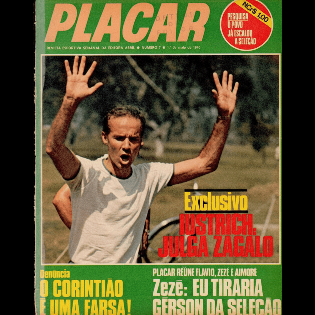 Capa da edição Iustrich julga Zagalo da revista PLACAR