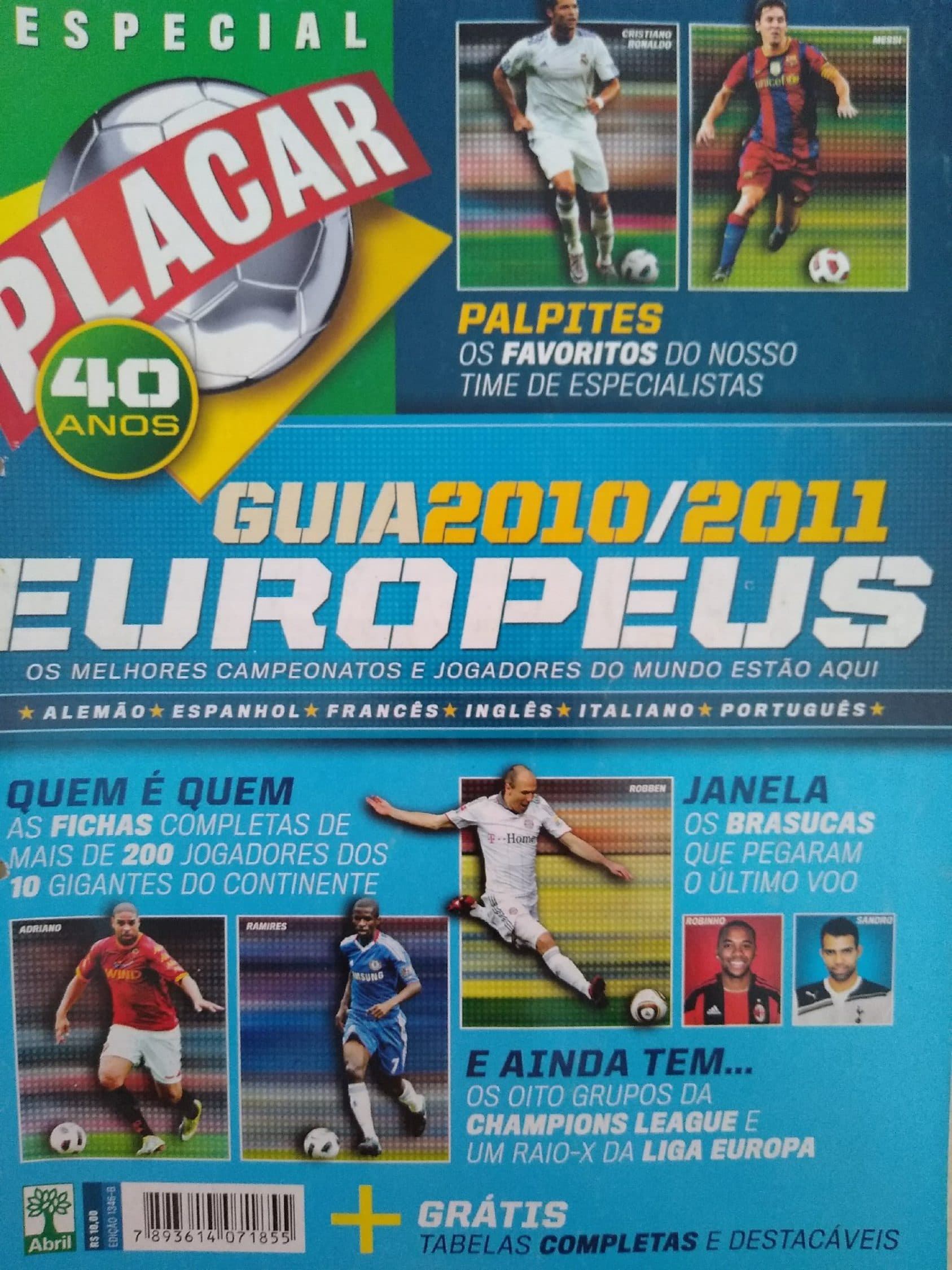 Capa da edição 2010-EDIÇÃO Guia dos Europeus 2010-11 da revista PLACAR