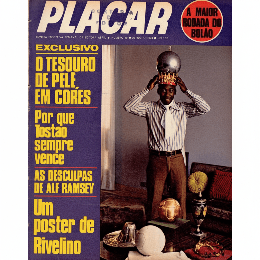 Capa da edição O Tesouro de Pelé em Côres da revista PLACAR