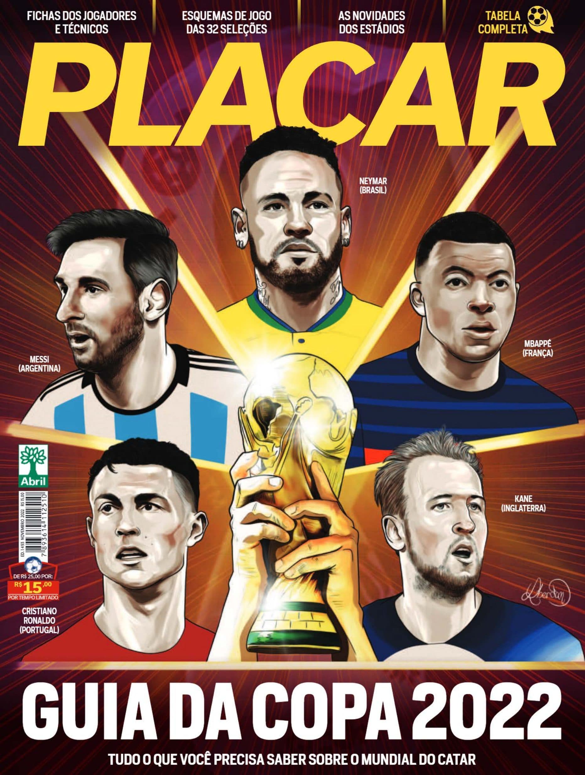Capa da edição Guia da Copa do Mundo 2022 da revista PLACAR