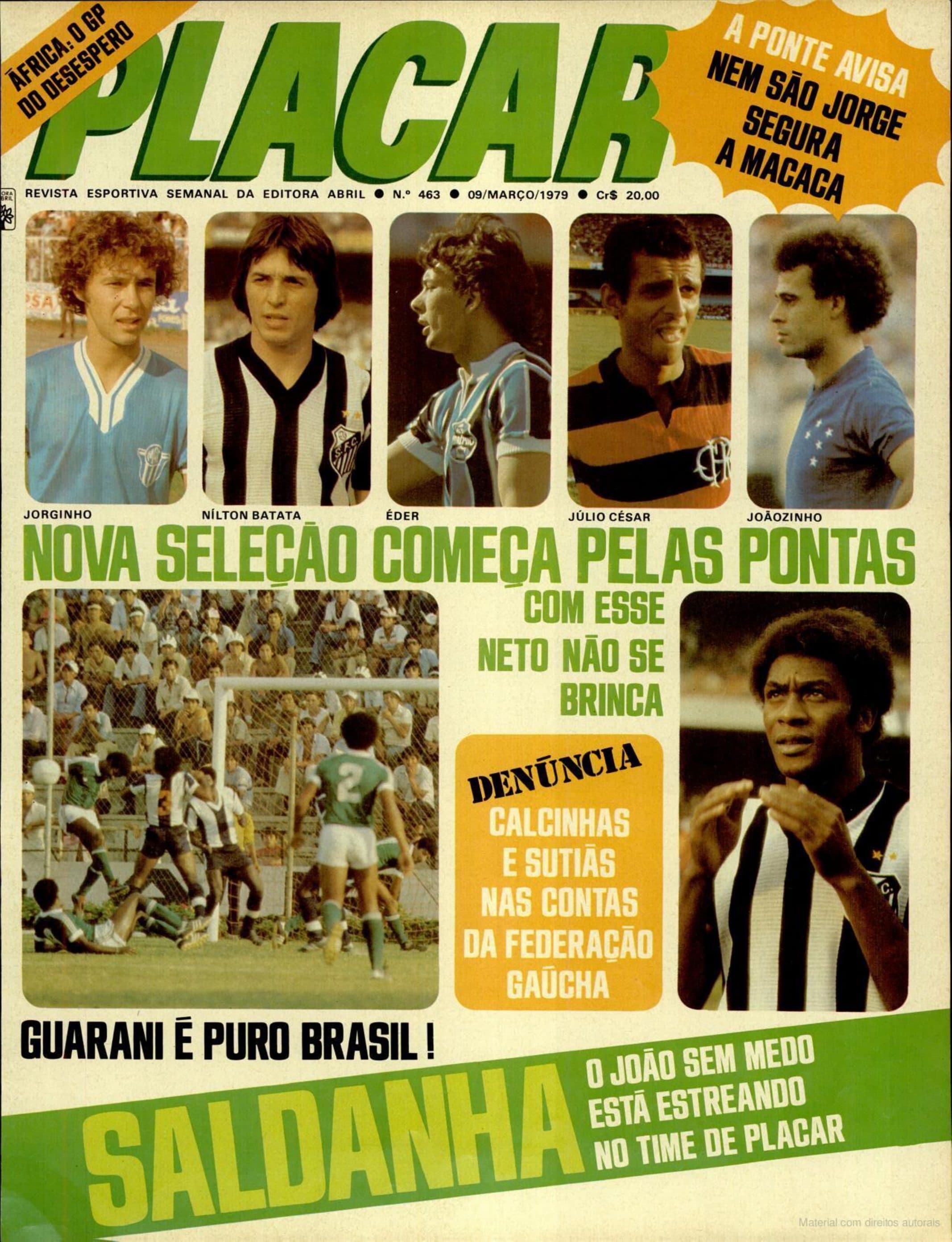 Capa da edição Nova Seleção começa pelas pontas da revista PLACAR