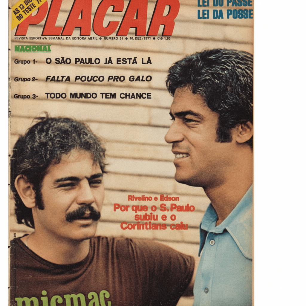 Capa da edição Por que o S. Paulo subiu e o Corintians caiu da revista PLACAR
