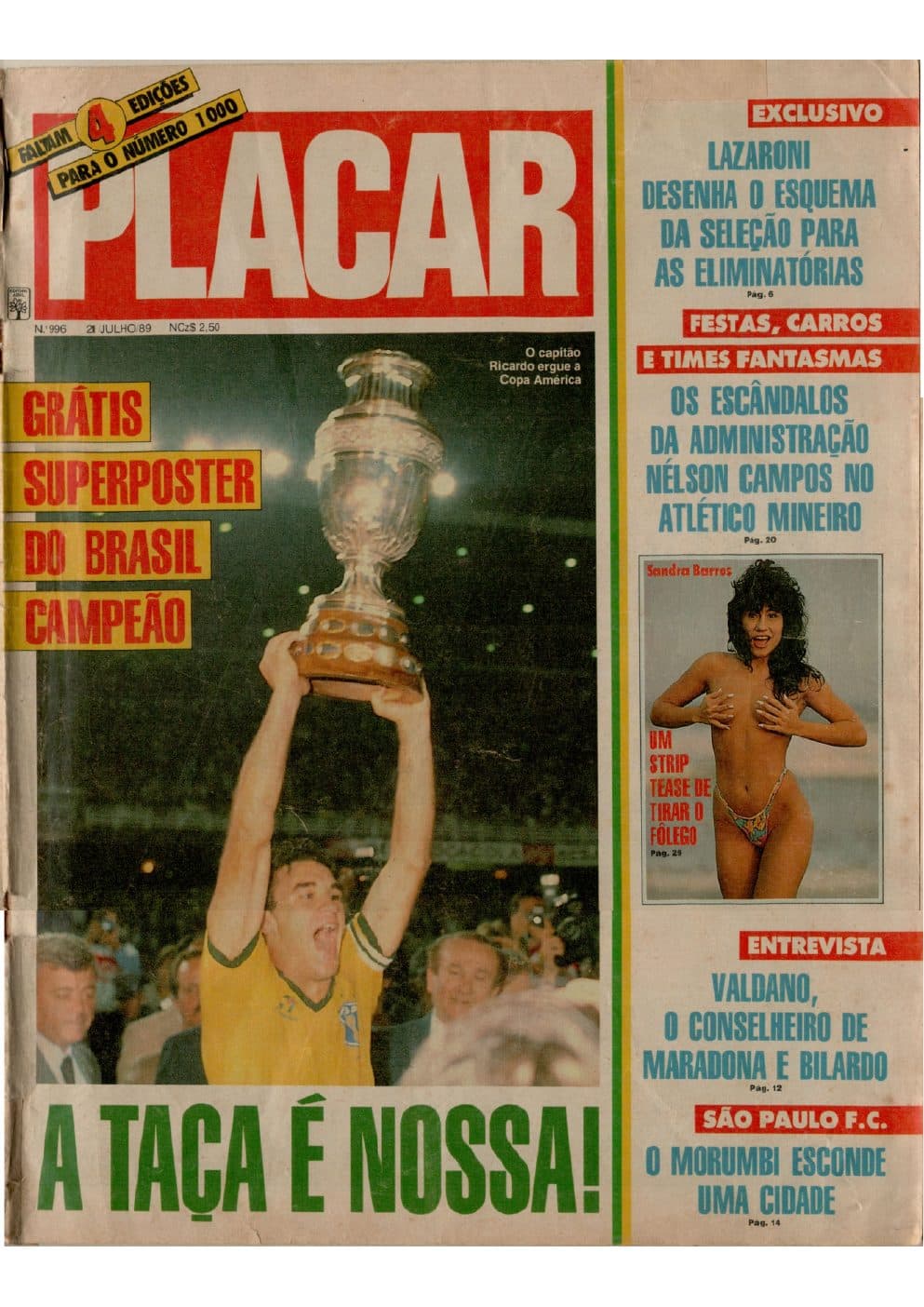Capa da edição Nº 996 da revista PLACAR