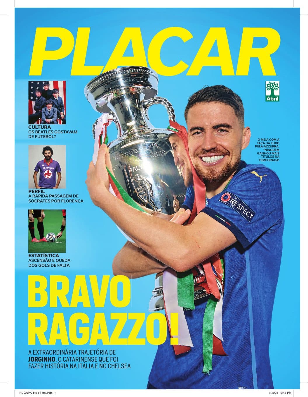 Capa da edição Bravo Ragazzo! da revista PLACAR