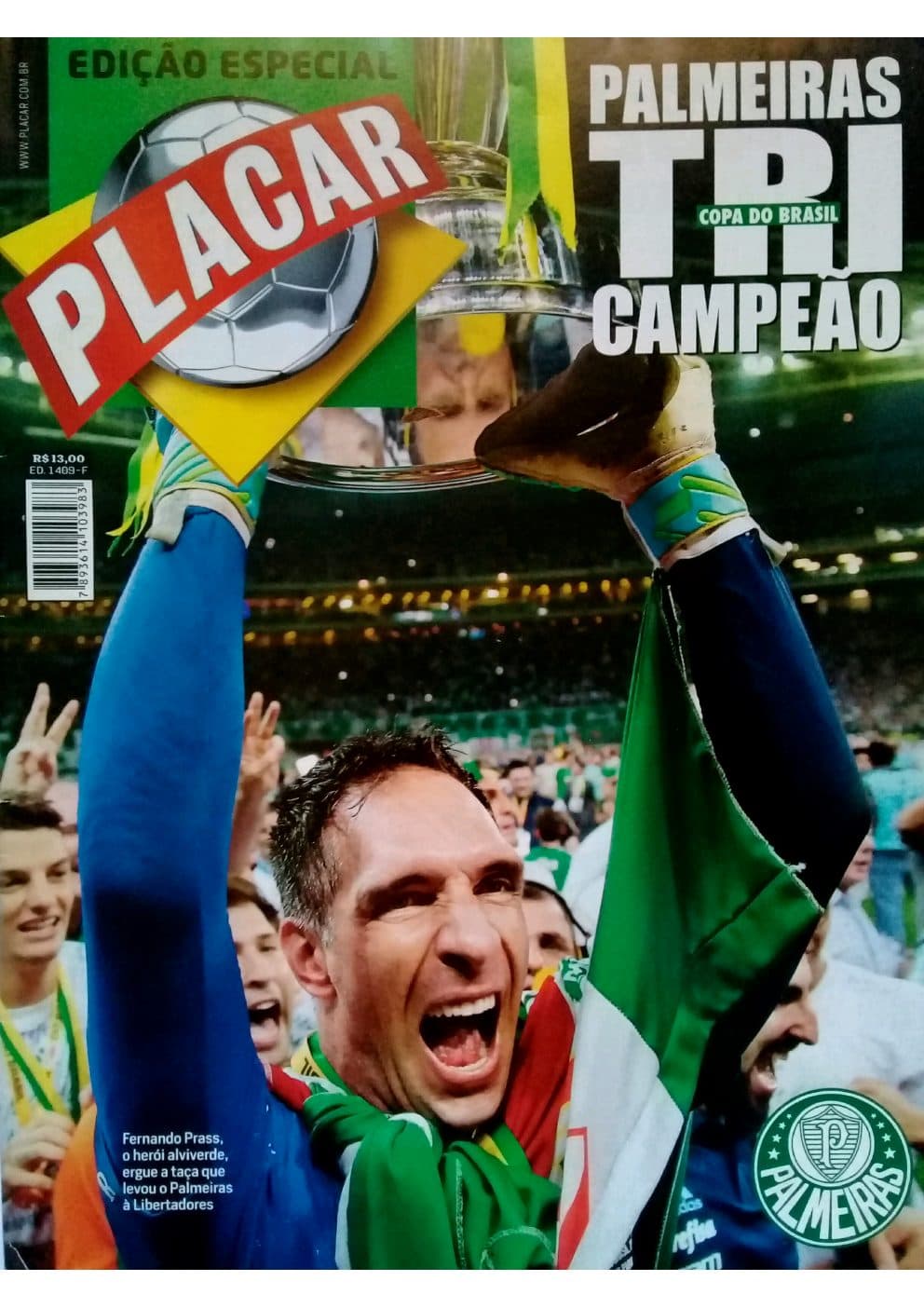 Capa da edição Palmeiras Tri Campeão Copa Do Brasil 2015 da revista PLACAR