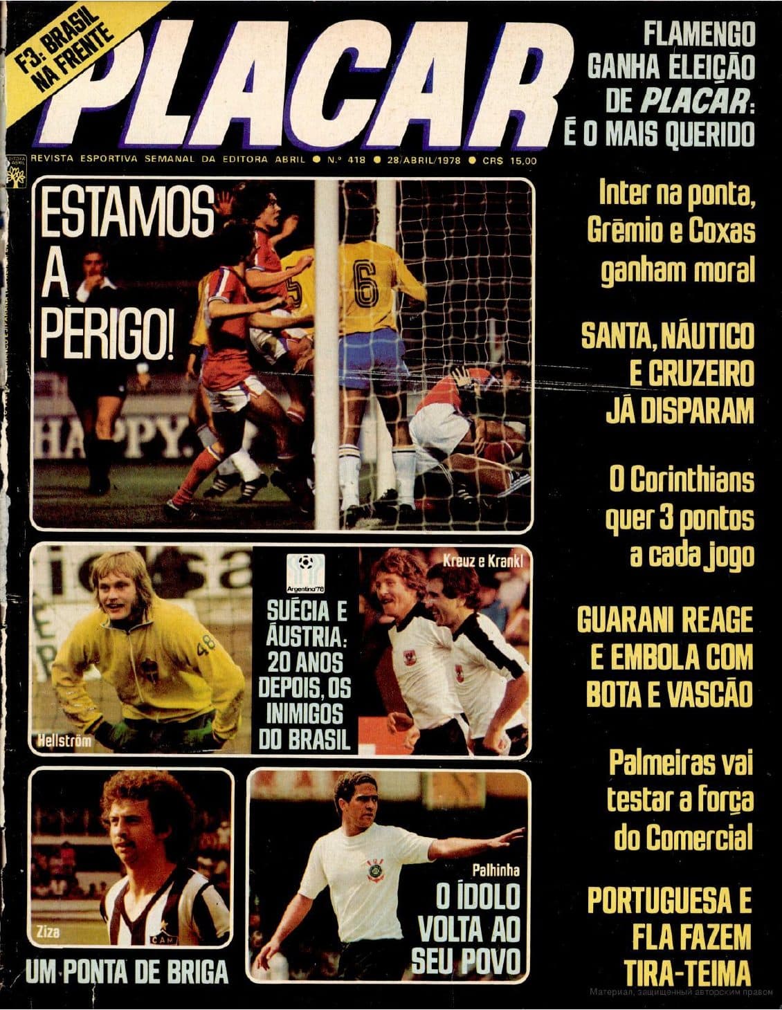Capa da edição Brasil na frente da revista PLACAR