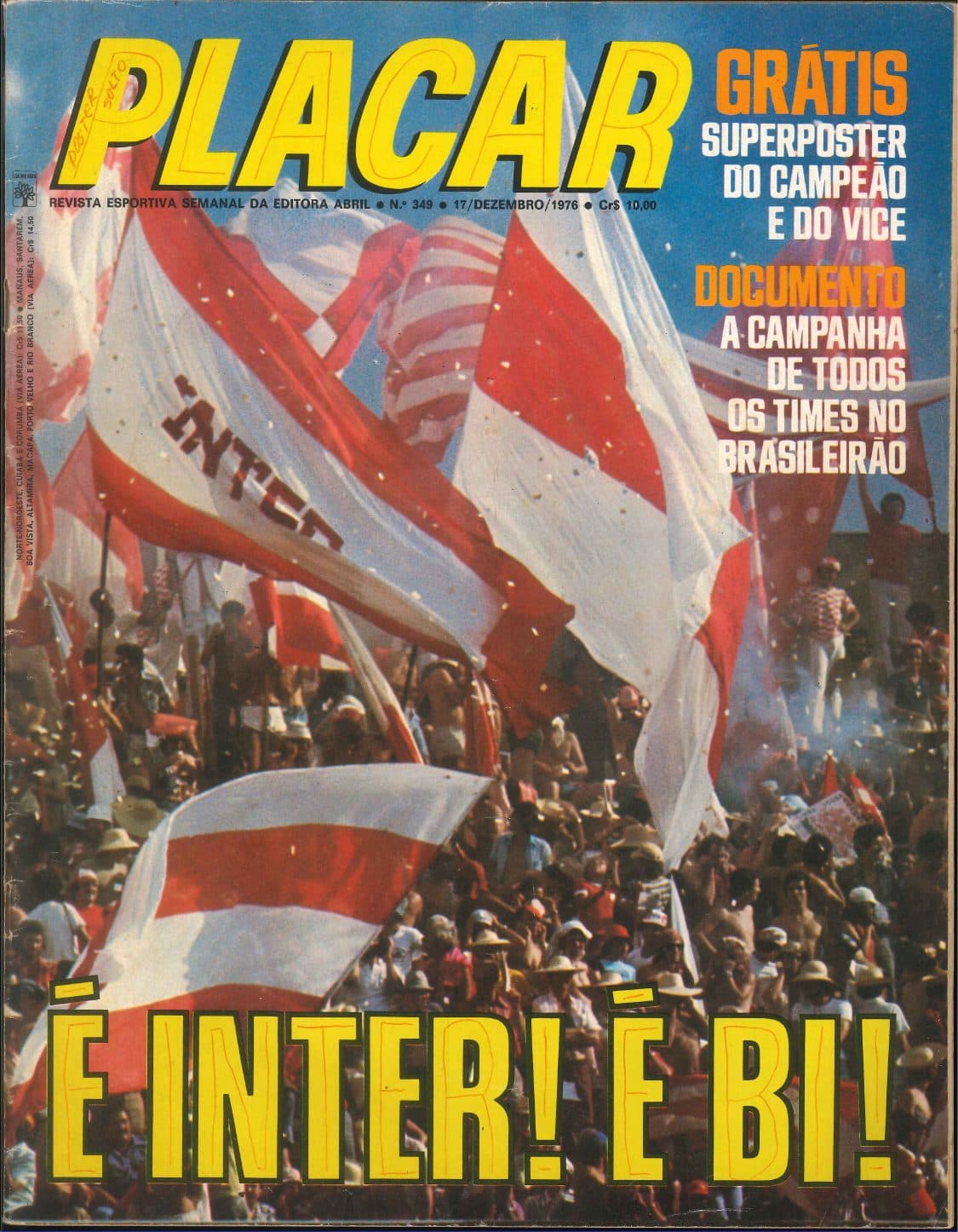 Capa da edição É INTER! É BI! da revista PLACAR