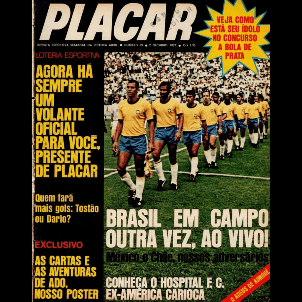 Capa da edição Brasil em campo outra vez, ao vivo! da revista PLACAR