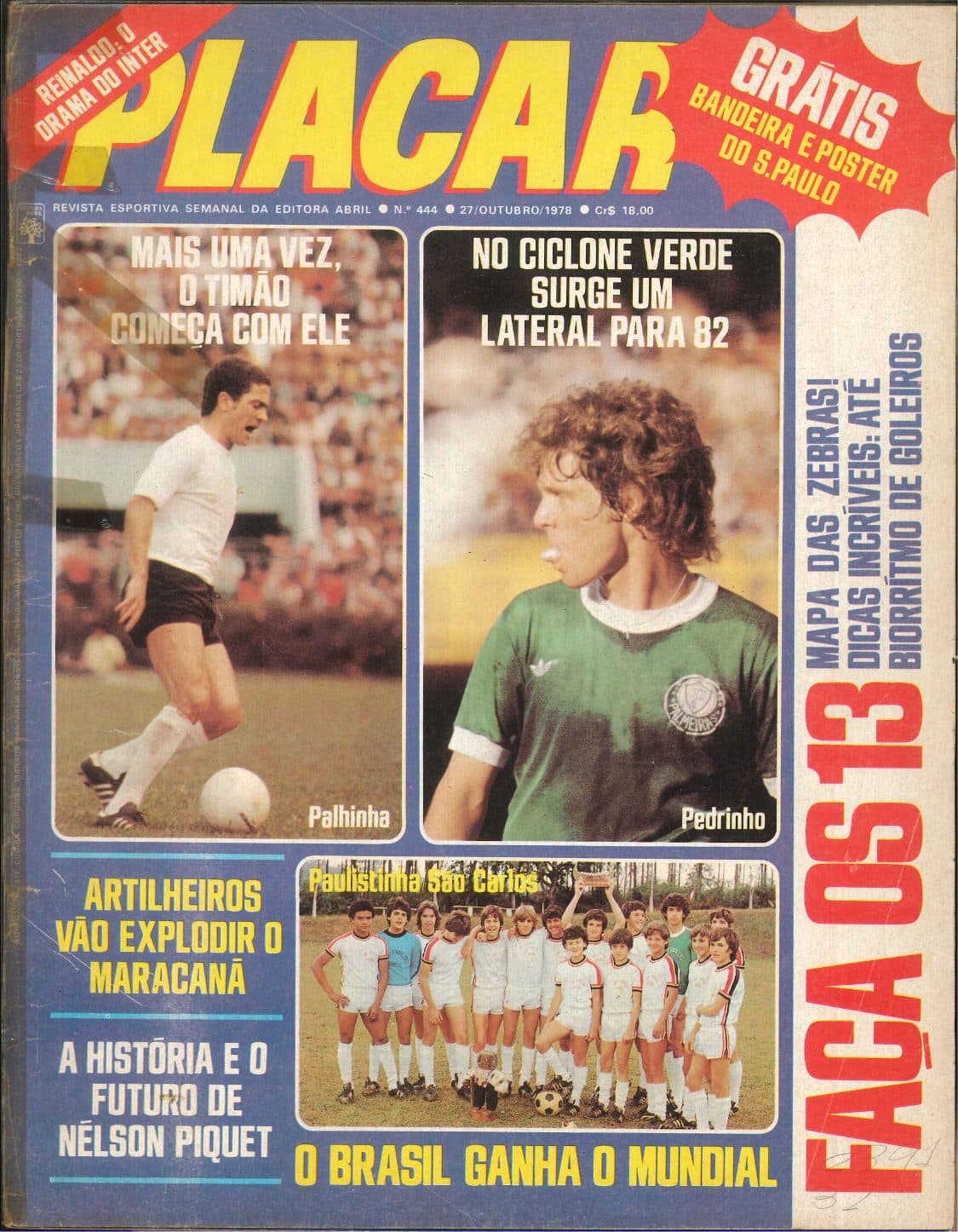 Capa da edição Reinaldo: O drama do Inter da revista PLACAR