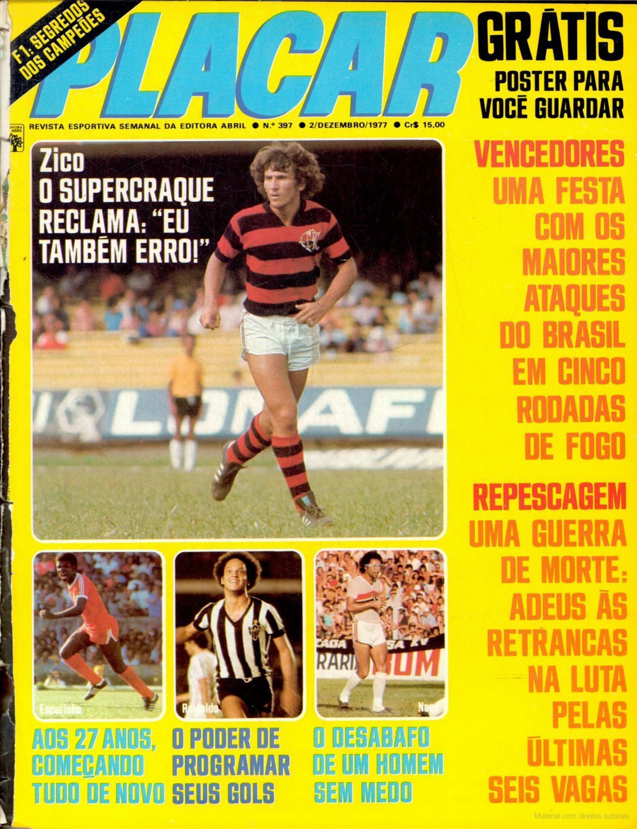 Capa da edição Zico, o supercraque, reclama: Eu também erro! da revista PLACAR