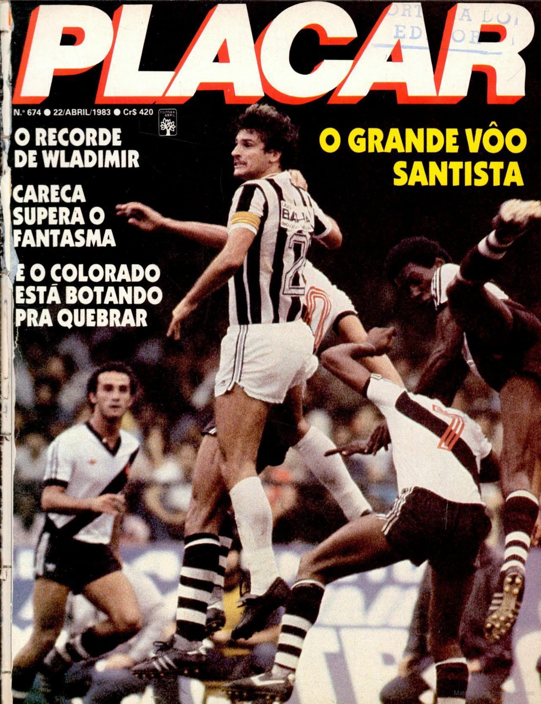 Capa da edição O Grande Vôo Santista da revista PLACAR