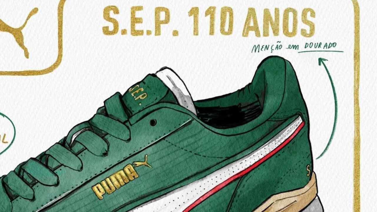 Palmeiras lança tênis em homenagem aos 110 anos