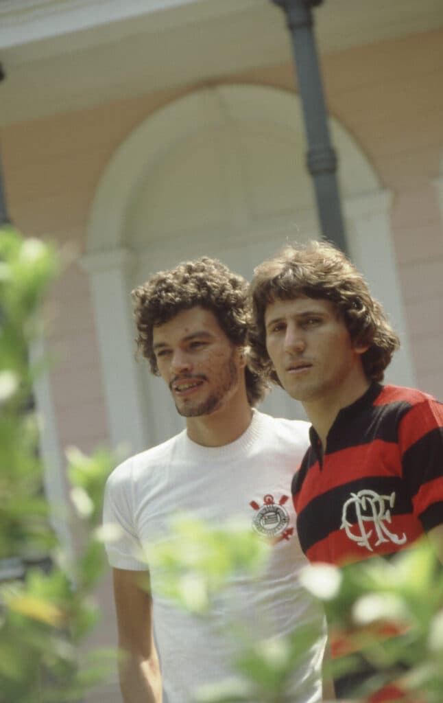 Sócrates e Zico, em entrevista à PLACAR - Rodolpho Machado/PLACAR