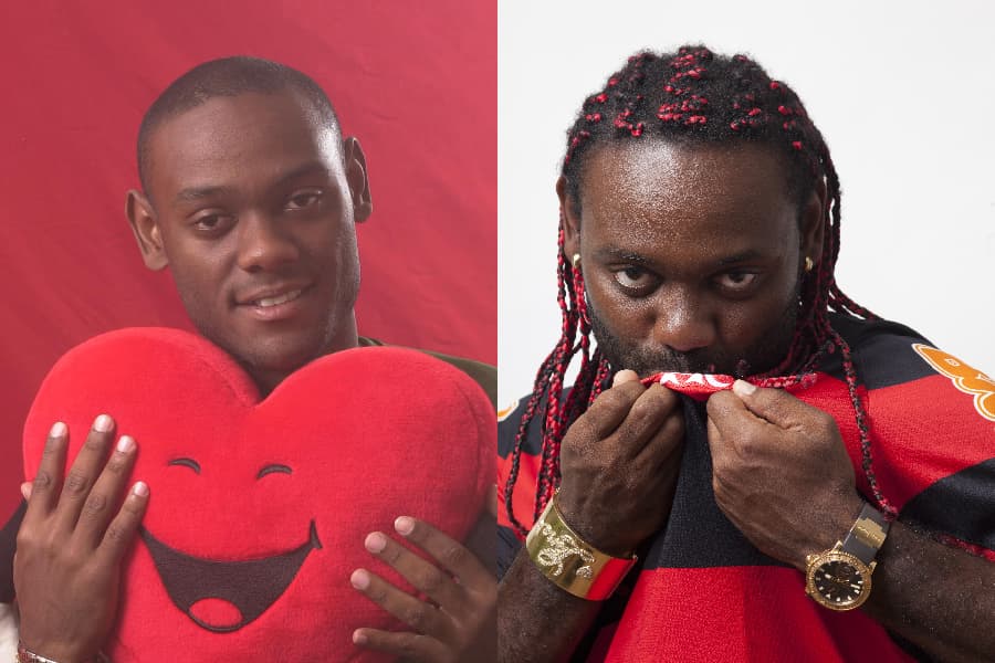 VÁgner Love em ensaios quando atuava por Palmeiras e Flamengo - PLACAR