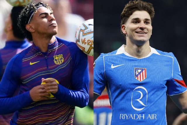 Atlético Madrid x Barcelona terá duelo de artilheiros Julián Álvarez e Yamal