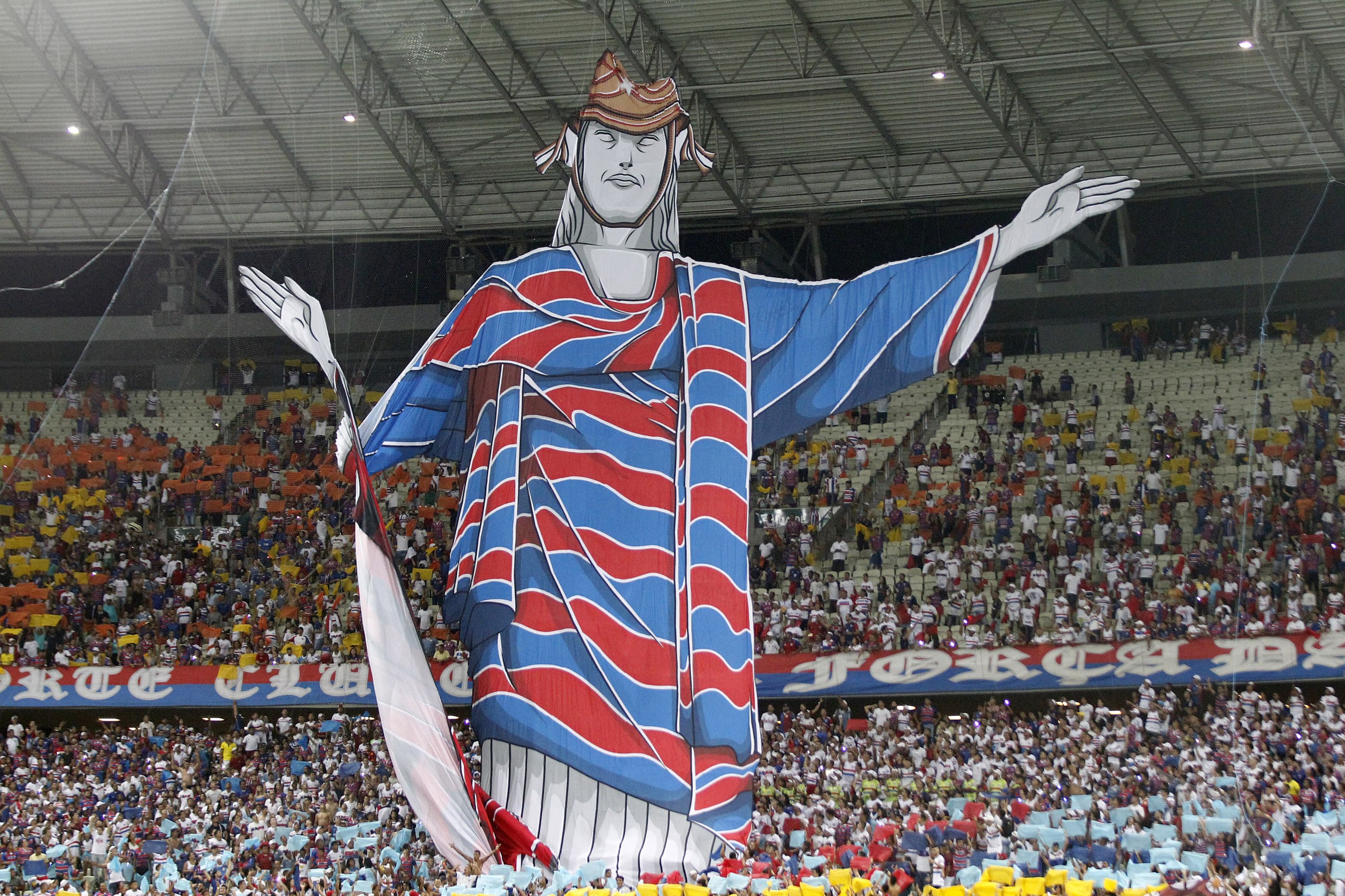 Moisaico em 3D visto na torcida durante a partida entre Fortaleza e Flamengo, válida pelo Campeonato Brasileiro 2019 na Arena Castelão em Fortaleza (CE) – 16/10/2019