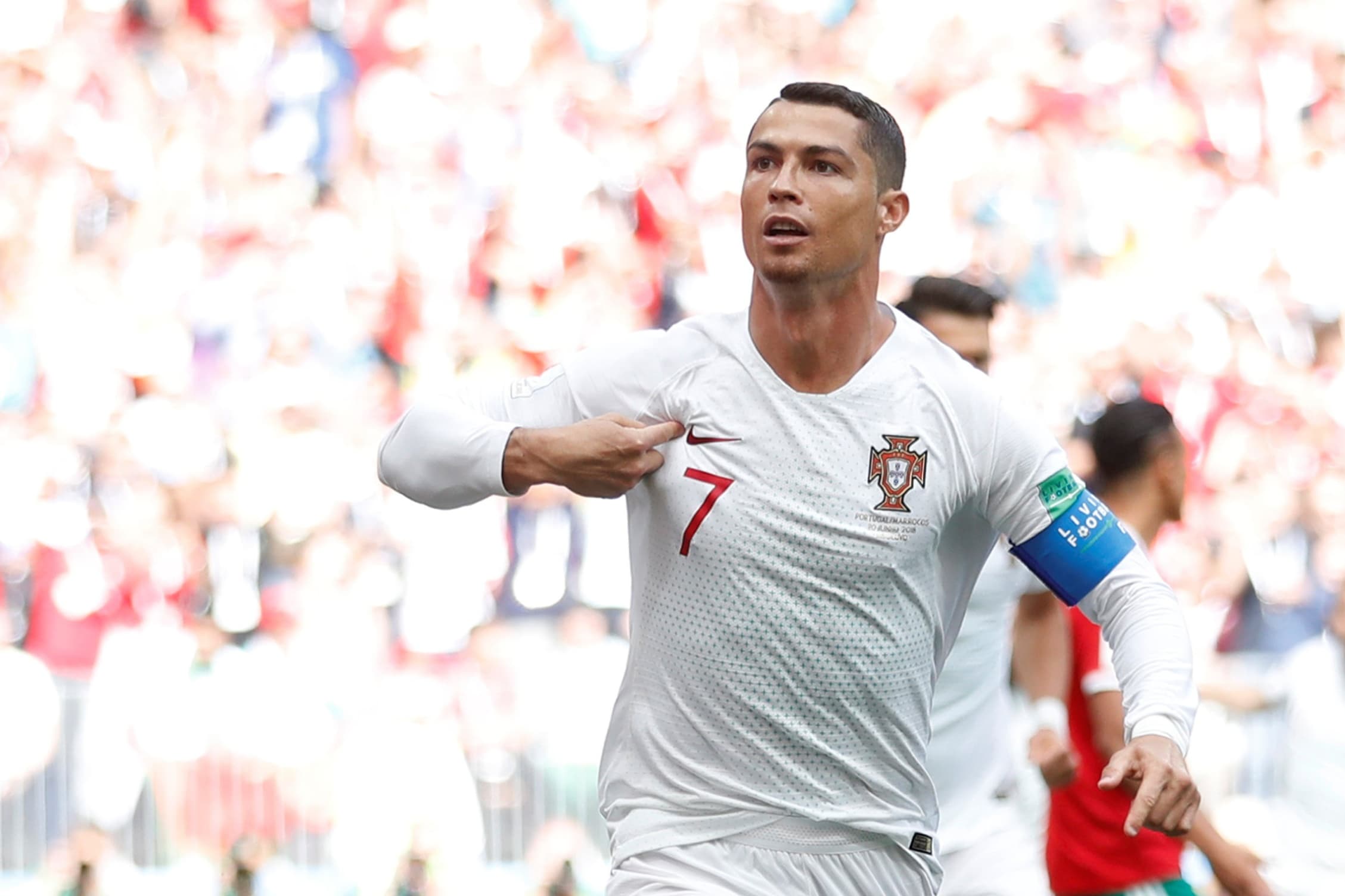 Cristiano Ronaldo abre o placar para Portugal na partida contra o Marrocos em Moscou – 20/06/2018
