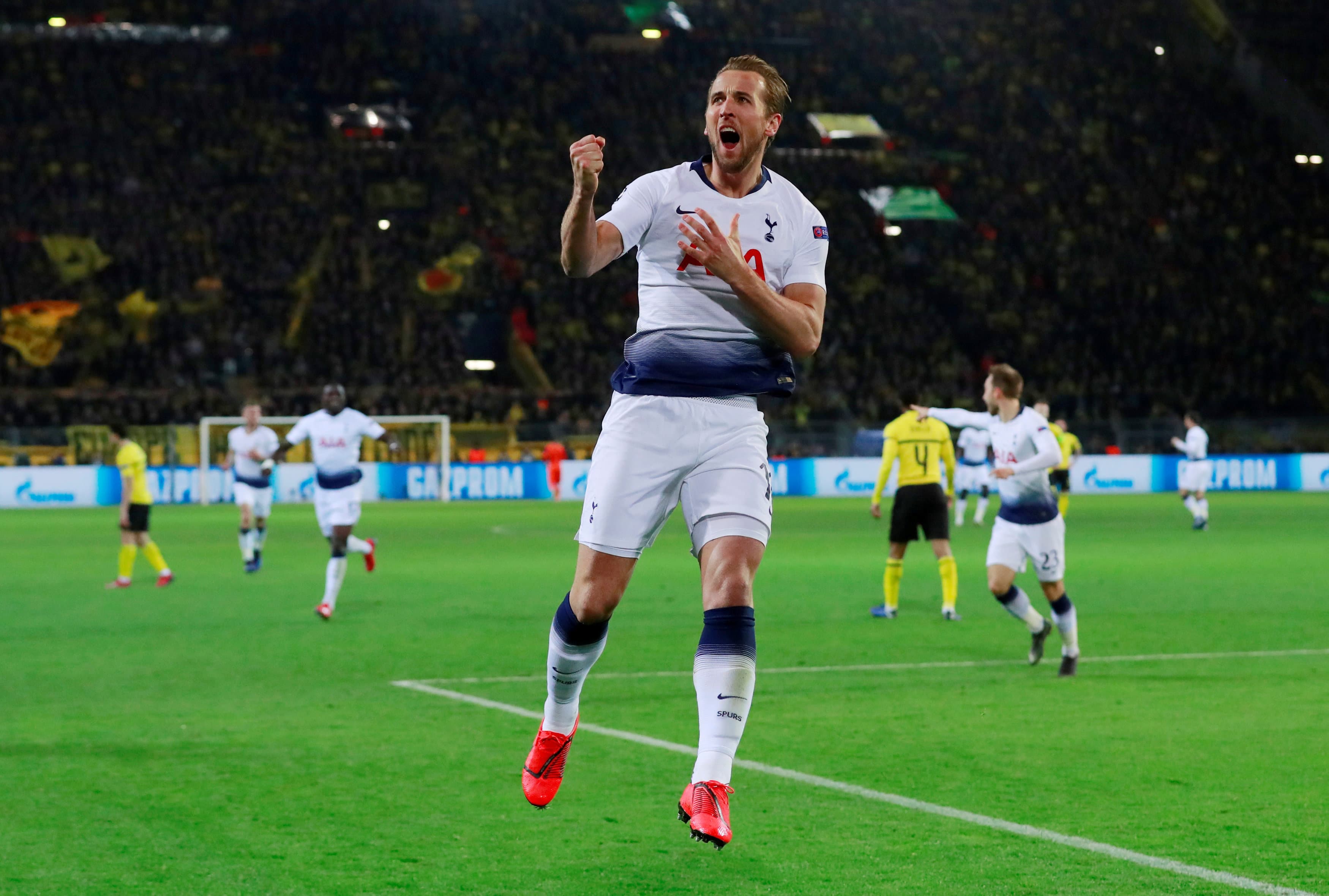 Soccer Football – Champions League – Round of 16 Second Leg – Borussia Dortmund v Tottenham Hotspur – Signal Iduna Park, Dortmund, Germany – March 5, 2019 Tottenham’s Harry Kane celebrates scoring their first goal