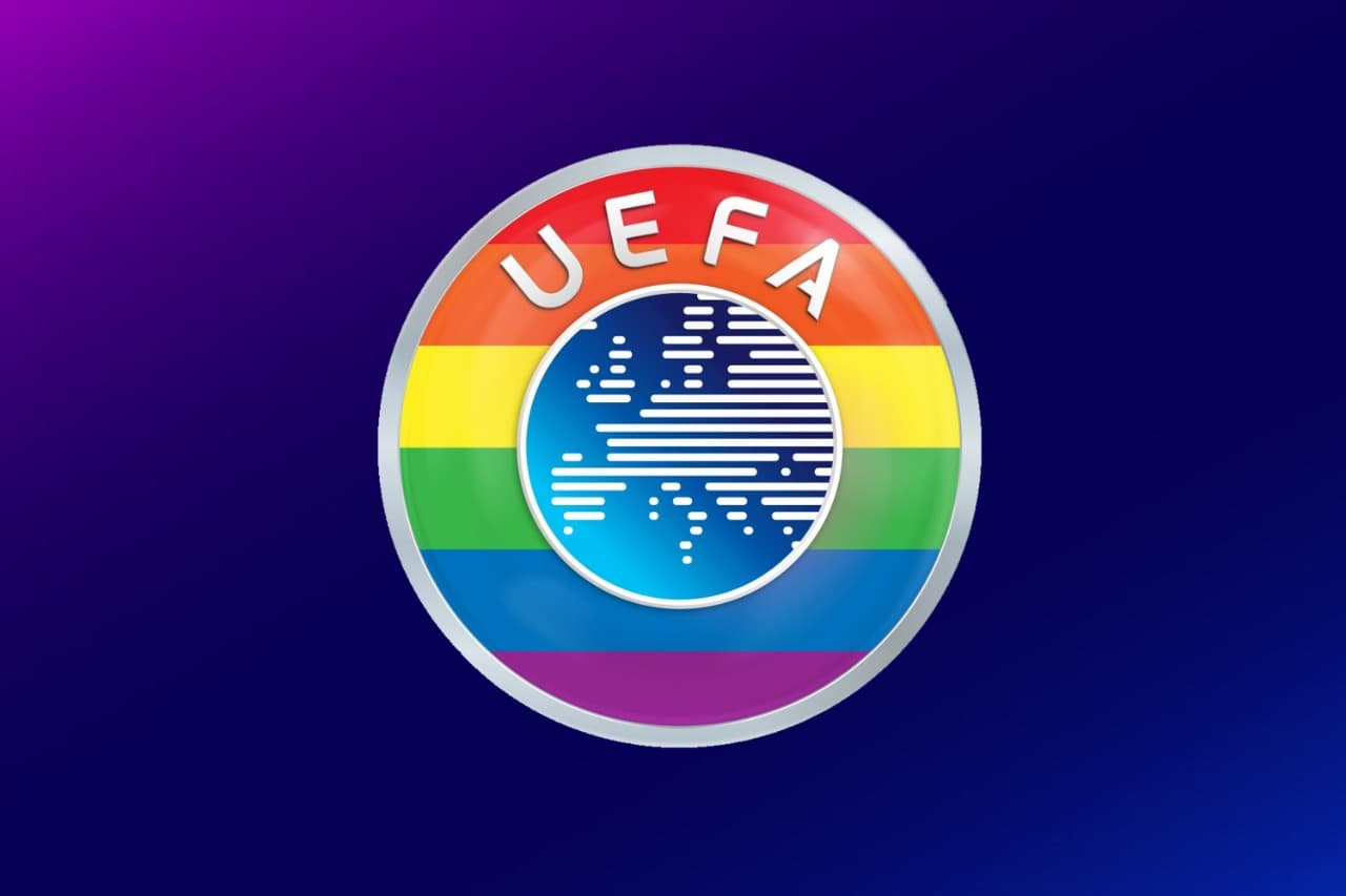 Uefa adotou as cores do movimento LGBT+ nesta quarta -