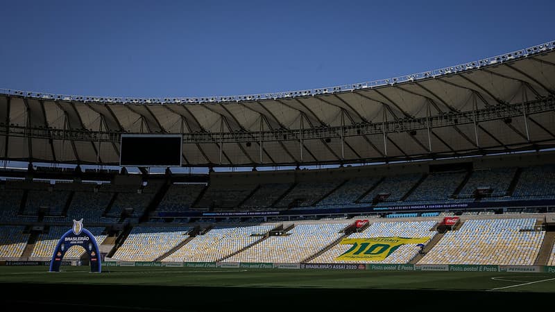 Estádio do Maracanã sem público para partida do Campeonato Brasileiro 2020