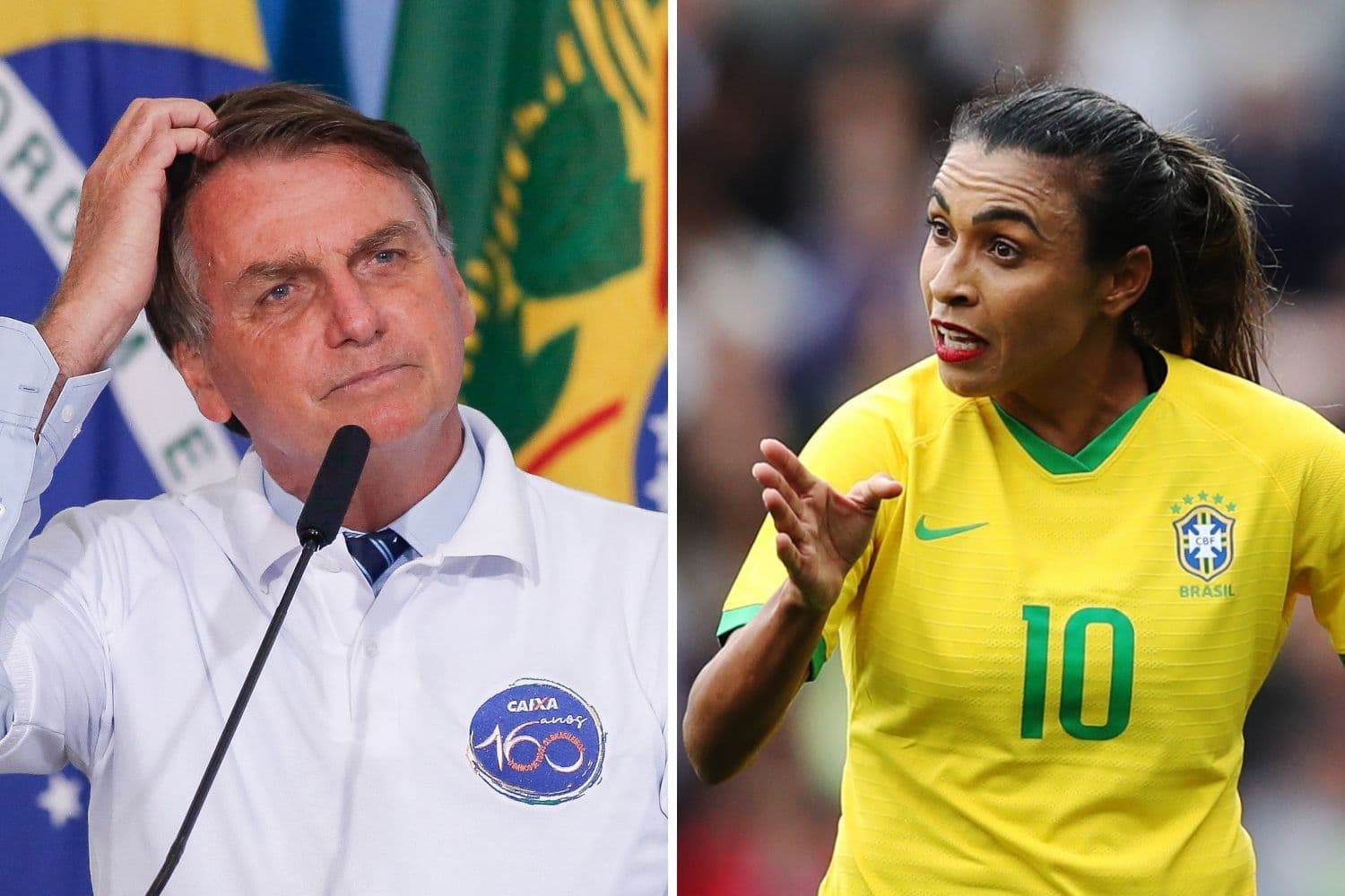 Jair Bolsonaro recebeu resposta de Marta após fazer critica sobre questão do ENEM envolvendo o futebol feminino -