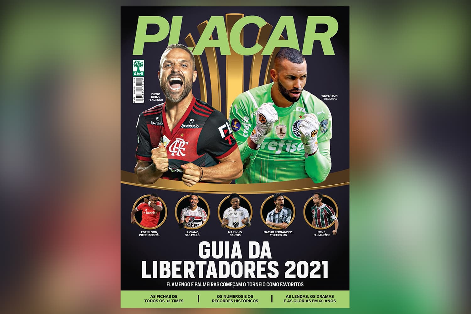 Capa da Revista Placar que traz o guia da Libertadores 2021 -