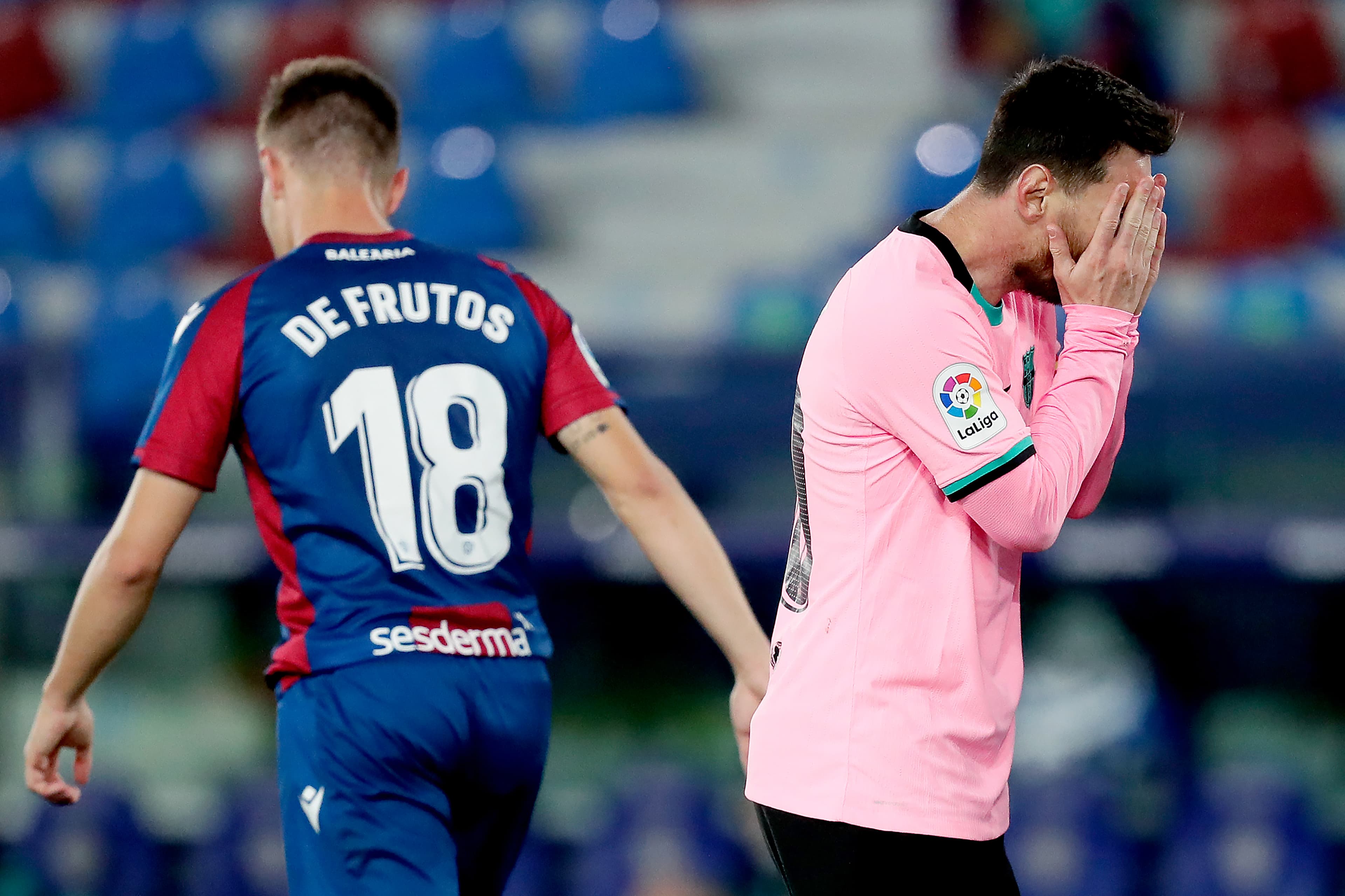 Lionel Messi lamenta gol do Levante