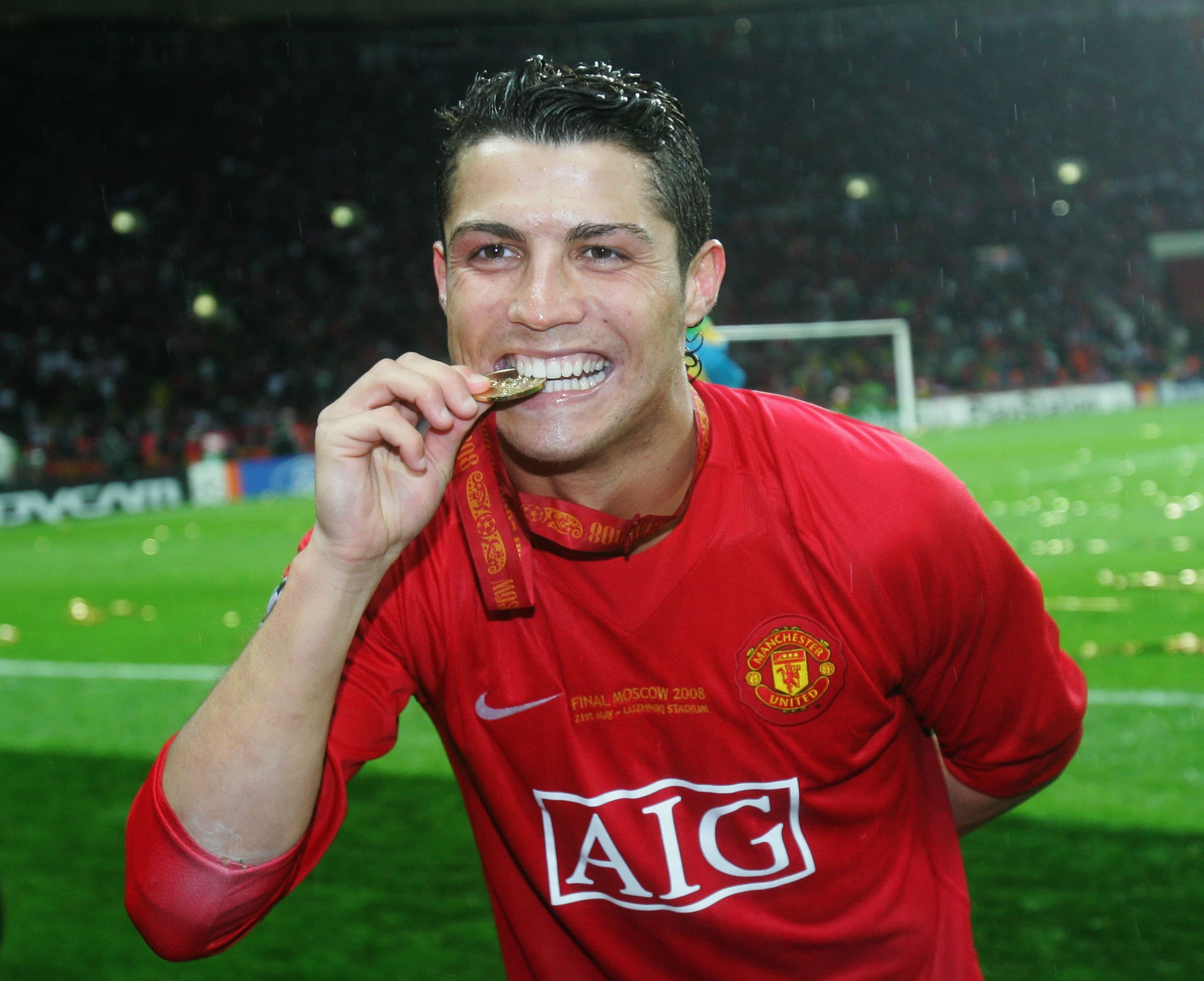 Ronaldo em ação pelo Manchester United, em 2008 -