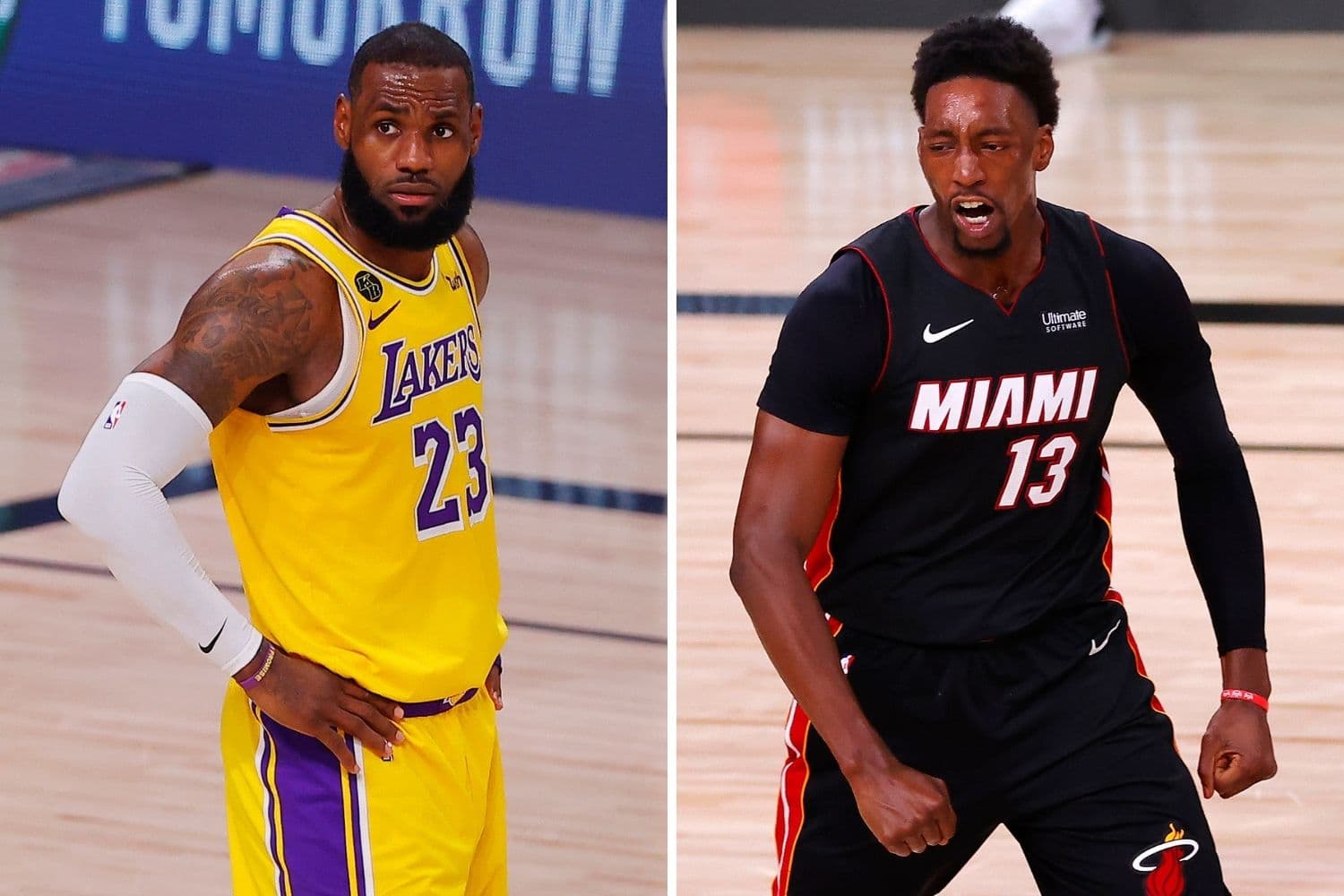 Lebron James, do Los Angeles Lakers, e Bam Adebayo, do Miami Heat, se enfrentarão pela final da NBA –