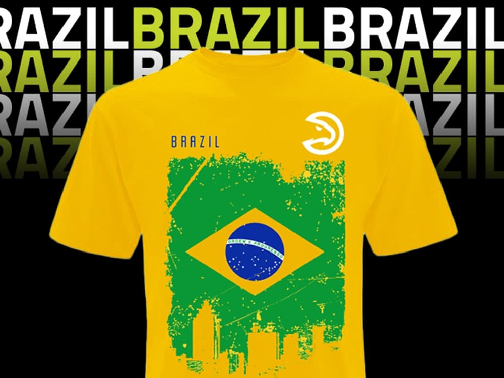 Camisa do Atlanta Hawks em homenagem ao único atleta brasileiro da equipe, o pivô Tiago Splitter