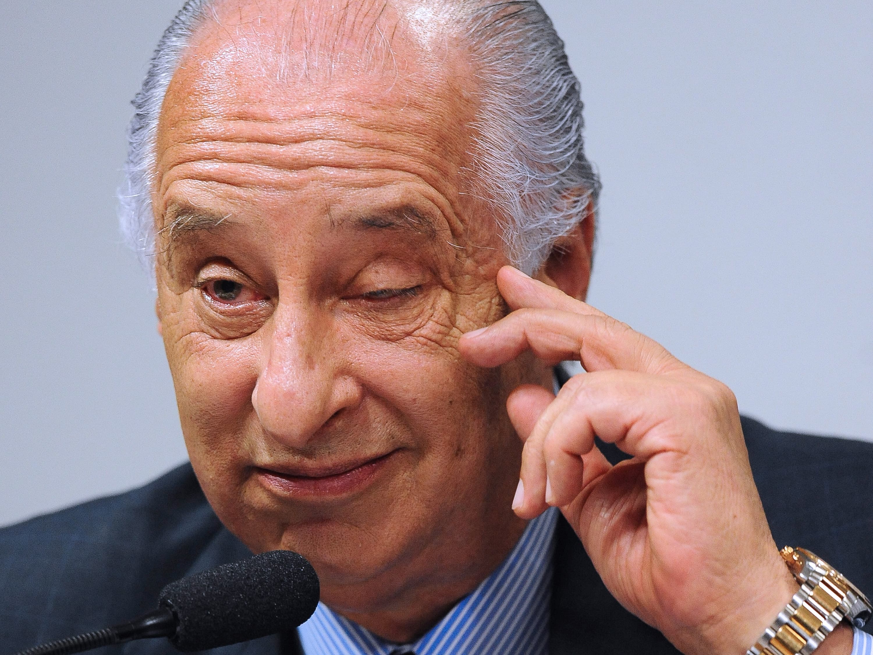 O presidente licenciado da CBF, Marco Polo Del Nero, presta depoimento à CPI do Futebol em Brasília (DF) - 16/12/2015