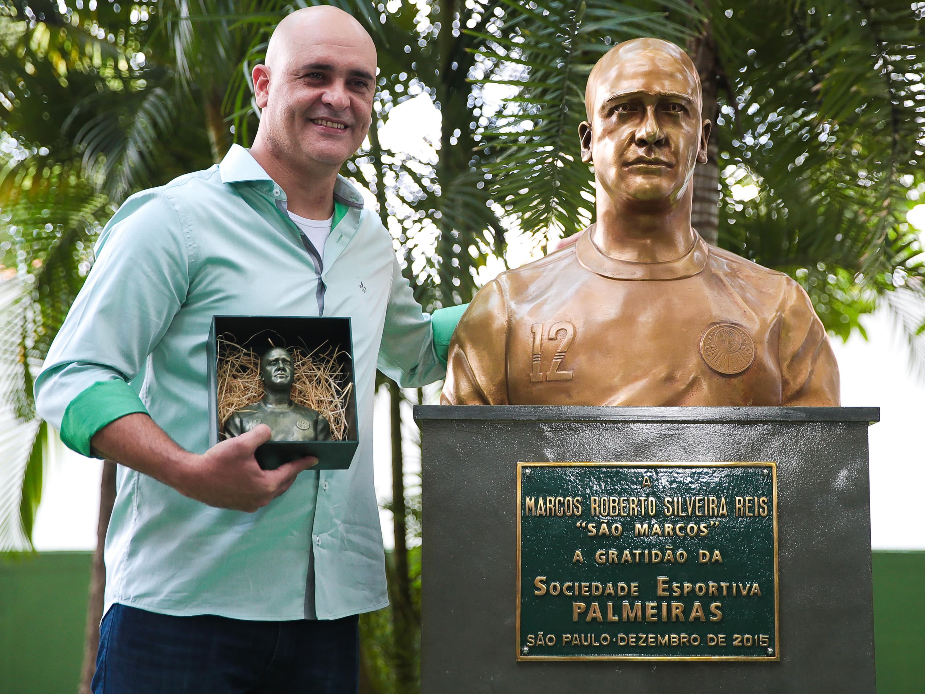 O ex-goleiro Marcos é homenageado com um busto na sede social do Palmeiras - 12/11/2015