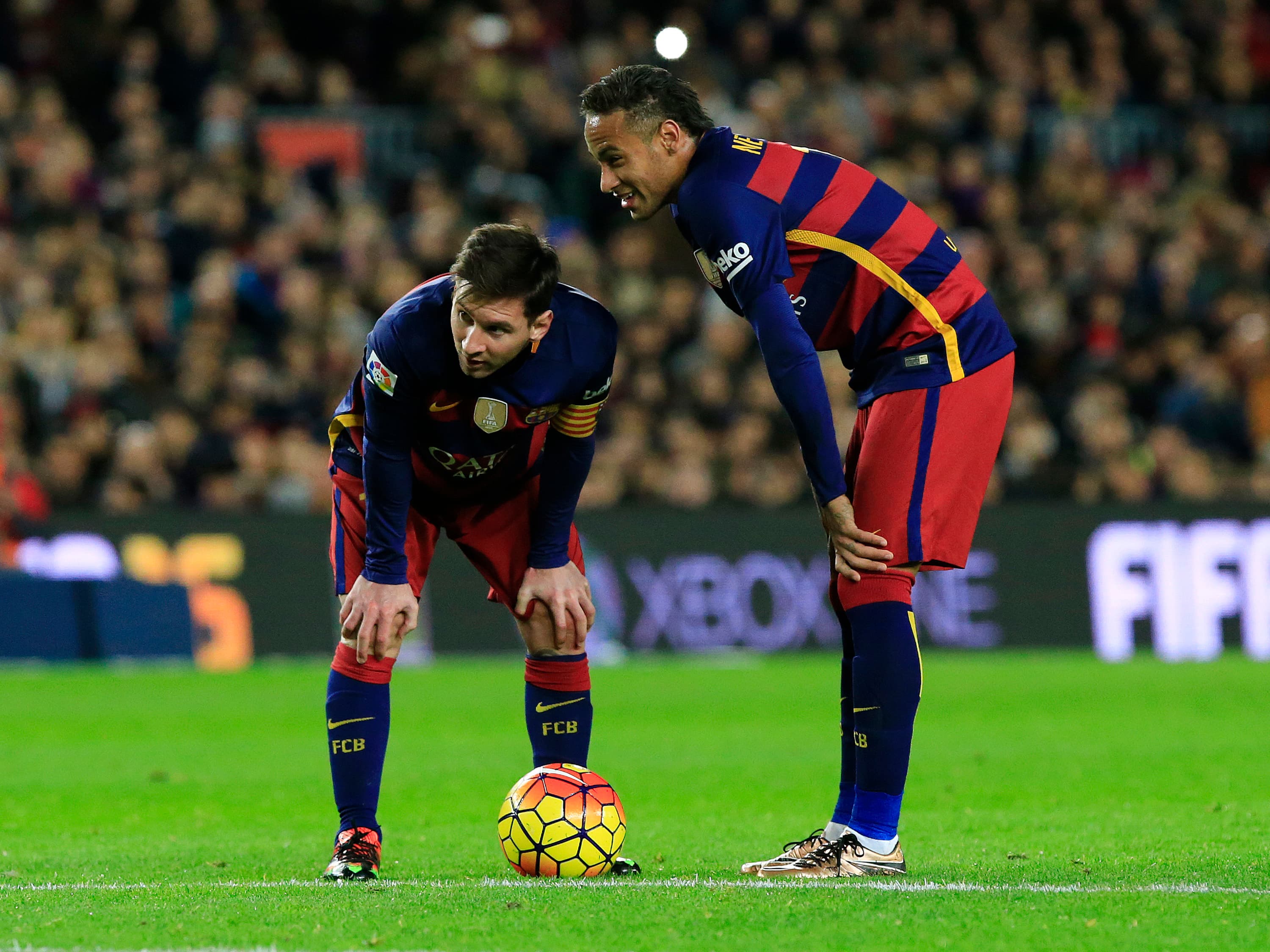 Messi e Neymar na partida contra o Betis válida pelo Campeonato Espanhol