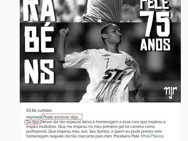 Post de Neymar no Instagram dá a entender que um assessor escreve suas mensagens