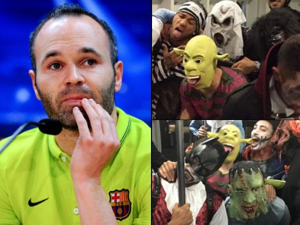 Capitão do time, Andrés Iniesta não participou da festa de Halloween, mas se desculpou em nome do Barça