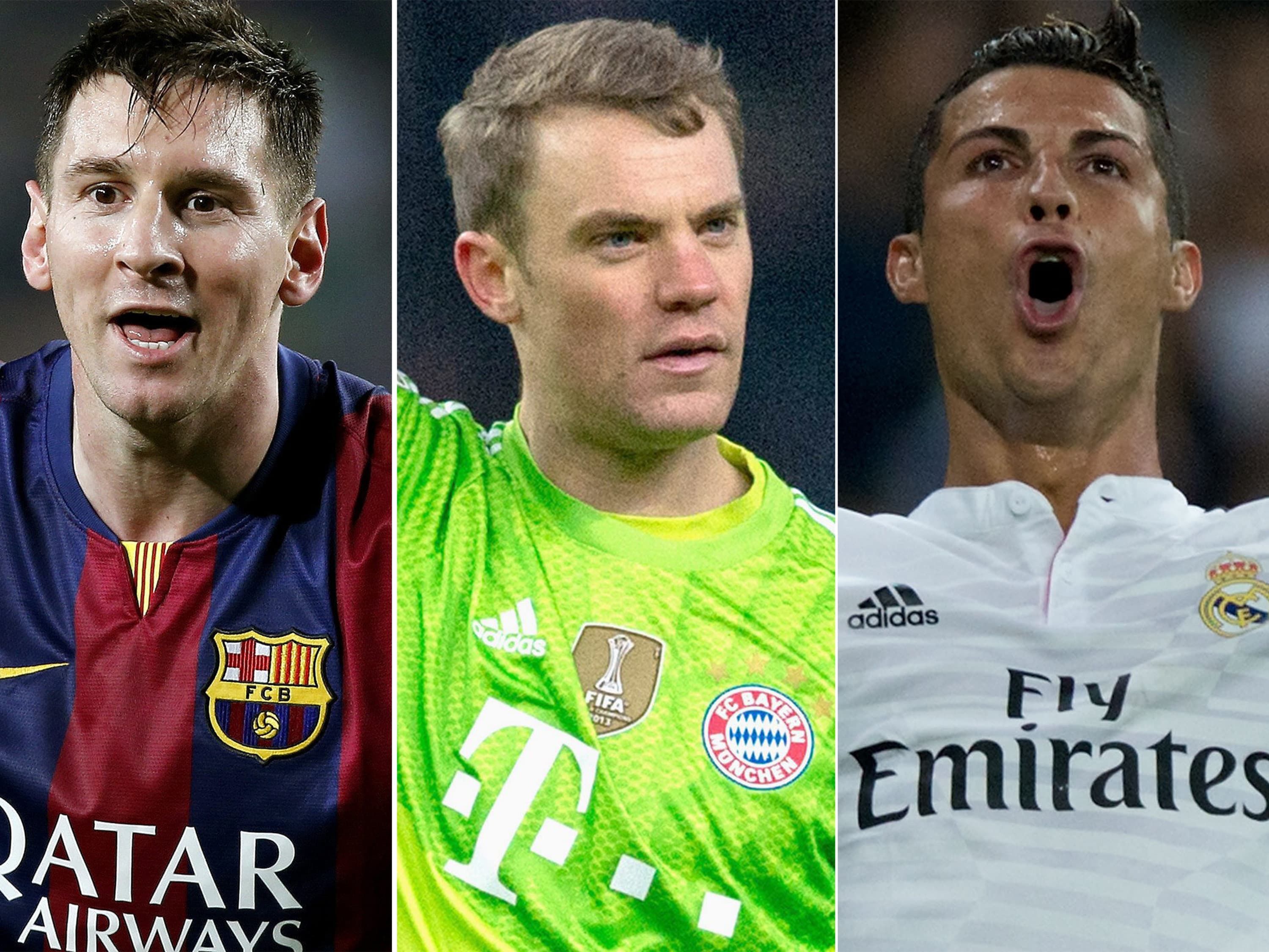 Os três candidatos a melhor do ano estão também no time ideal da Uefa de 2014
